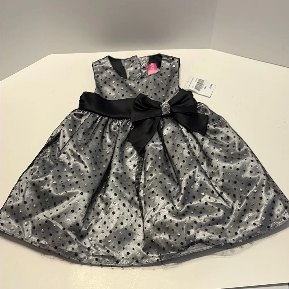 Good Lad Silver and Black Polka Dot Dress